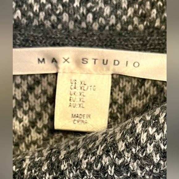 Max Studio soft Gray Wrap Sweater Jacket with Asymmetrical closure. - Picture 3 of 6